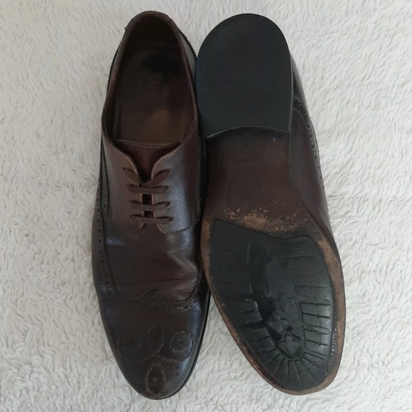 Hugo Boss Wing Tip Oxford Shoes Size 7.5 Brown - Picture 9 of 12